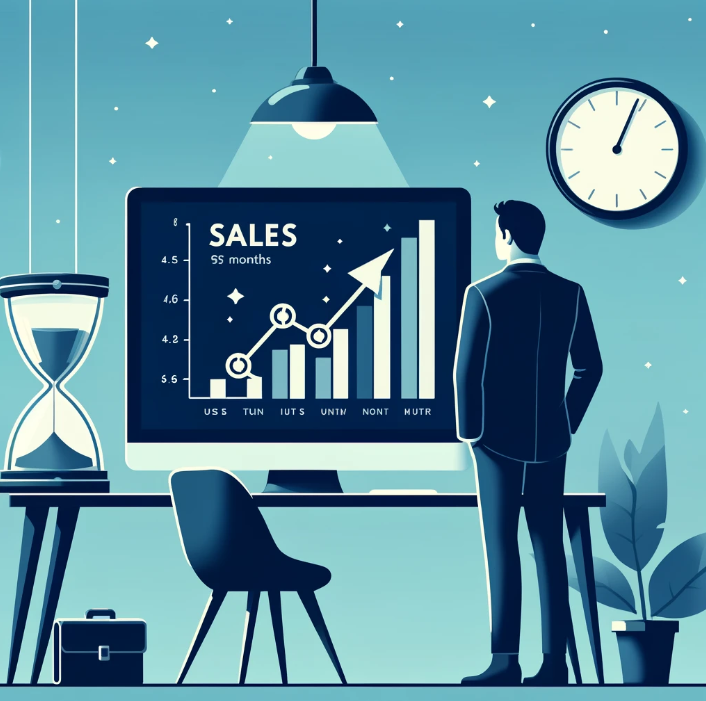 디지털 마케팅도 6개월 정도 시간을 기다려야 그 광고효과가 나타나기 시작한 다는 점을 시각적으로 표현했음.