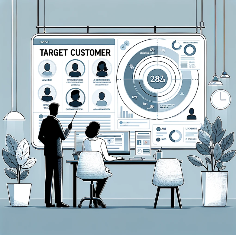 타깃고객을 분석하는 모습